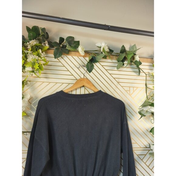 Zara Long Sleeve Grey Crew Neck Pull Over Cinched Waist Classic Style Size Small - Picture 6 of 6